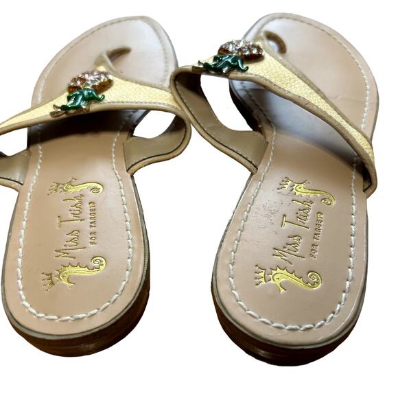 Miss Trish for Target Pineapple Rhinestone Flip Flop Sandal Womens Size 8 - Picture 2 of 6